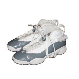Nike Air Jordan 6 Rings Sneakers Shoes Boys Youth Size 5.5 White Gray 5.5Y